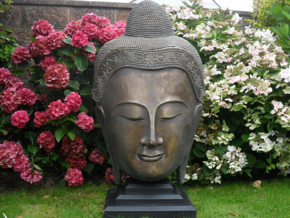 Garden Buddha Statue Head Fiberstone