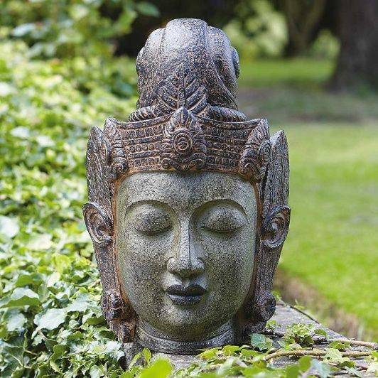 Grand Stone Buddha Head Statue Large Garden Sculptures