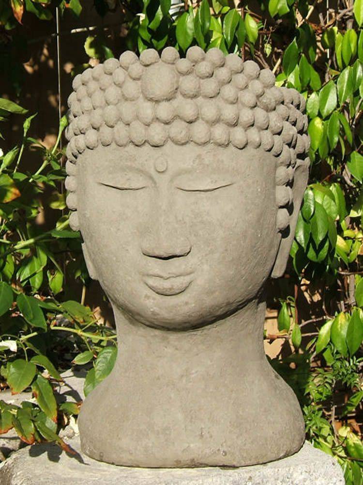 This Cement Buddha Head Garden Statue