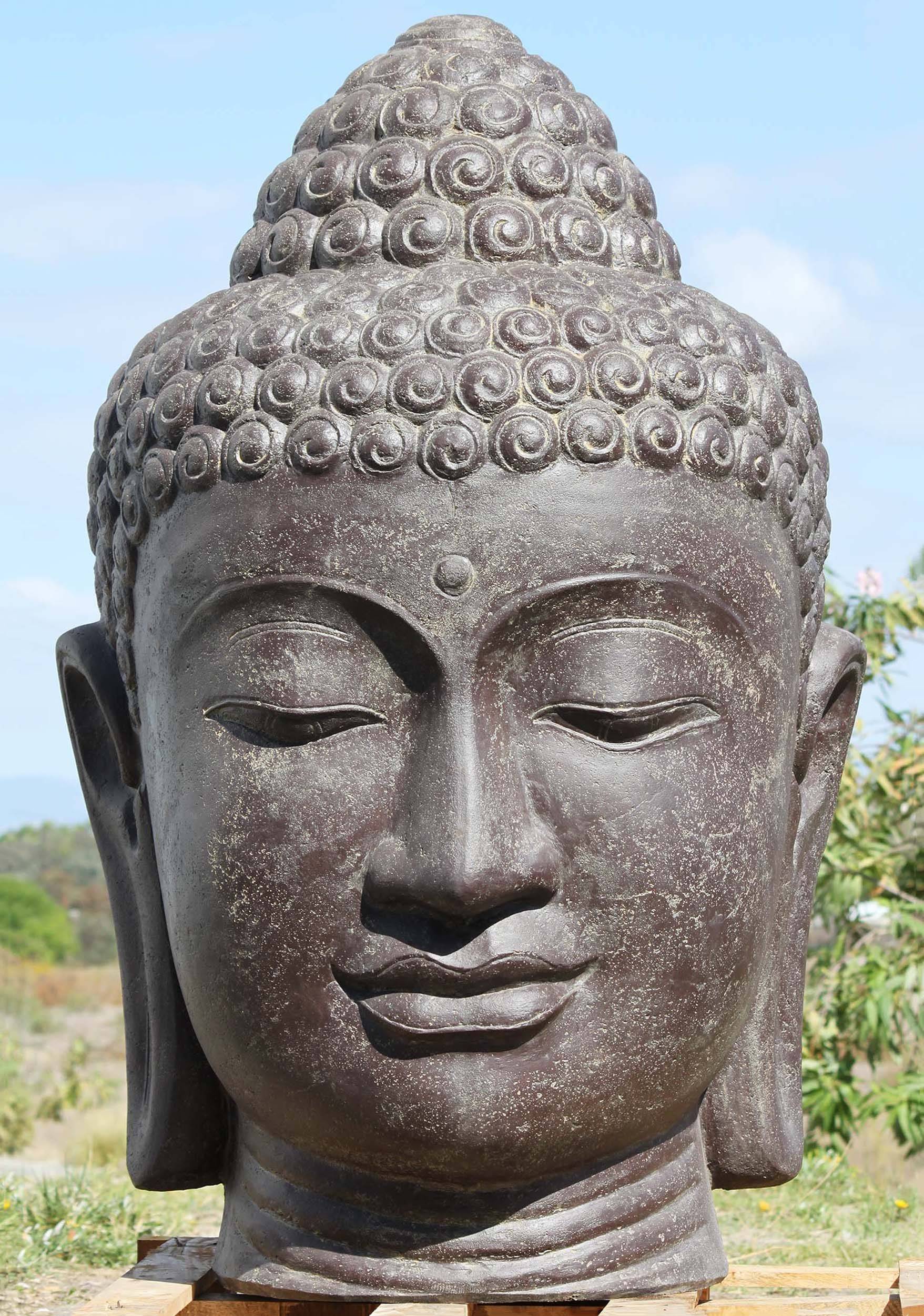 Stone Buddha Head Buddha Garden