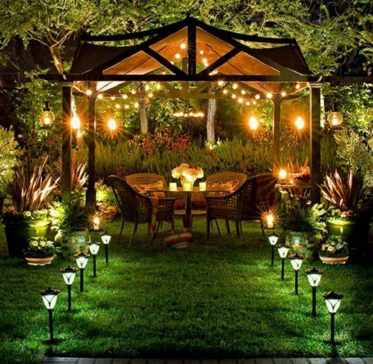 Night Patio Backyard Romantic Pool Wedding Outdoor Decorations Party