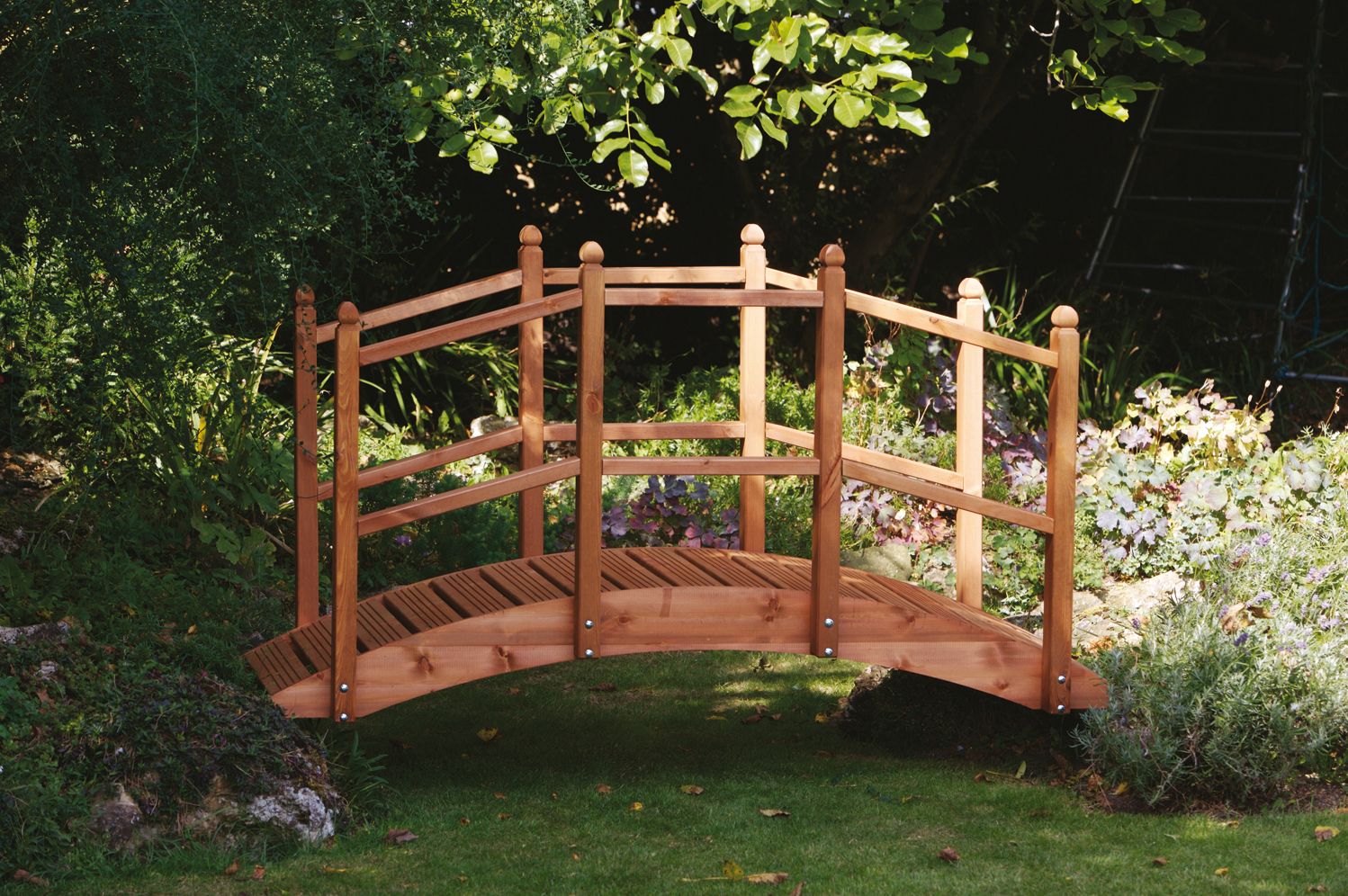 Outdoor Wood Bridge Ft Garden Pond Walkway Wooden Weather Resistant