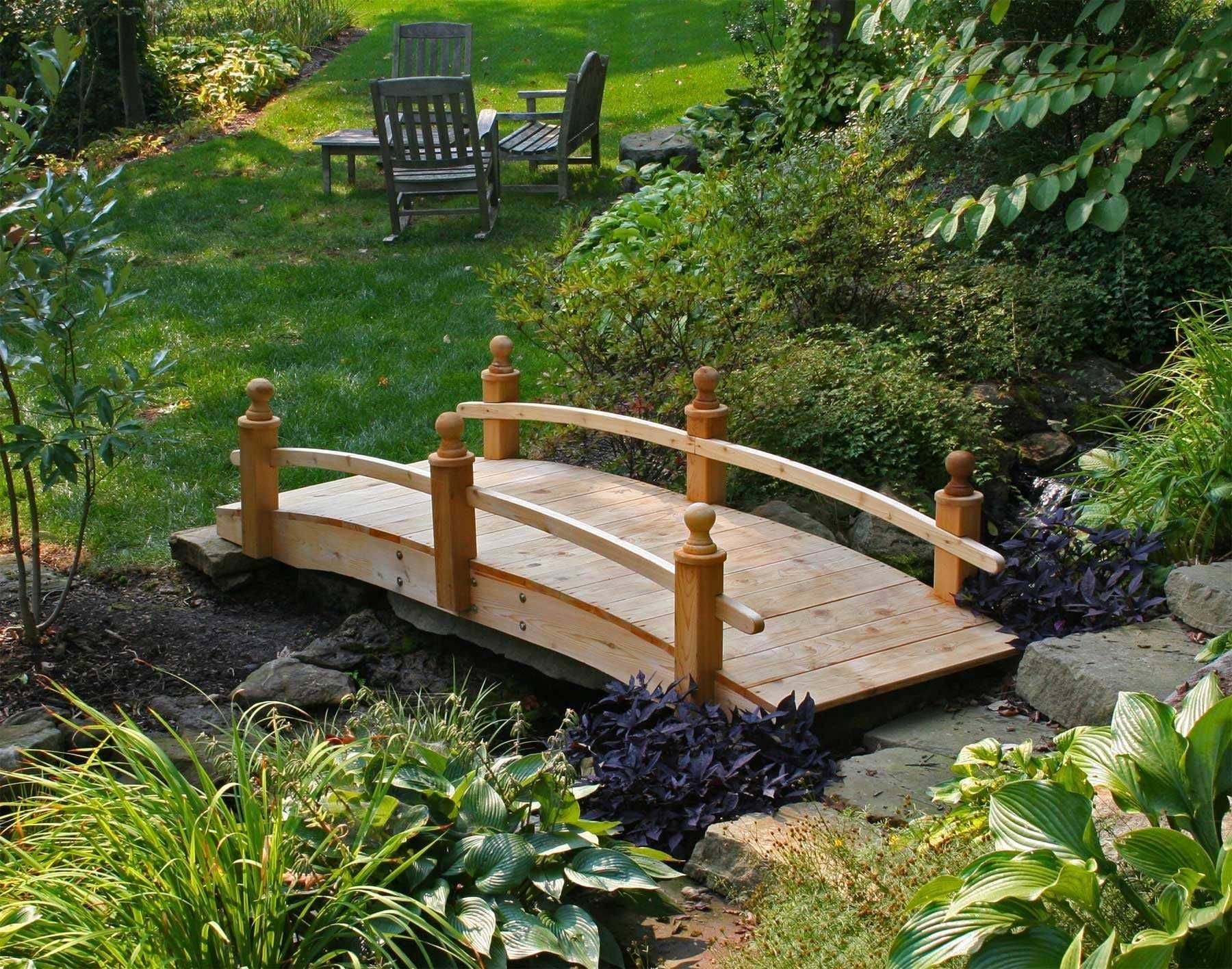 Ft Wooden Garden Bridge Outdoor Decorative Patio Backyard Landscape