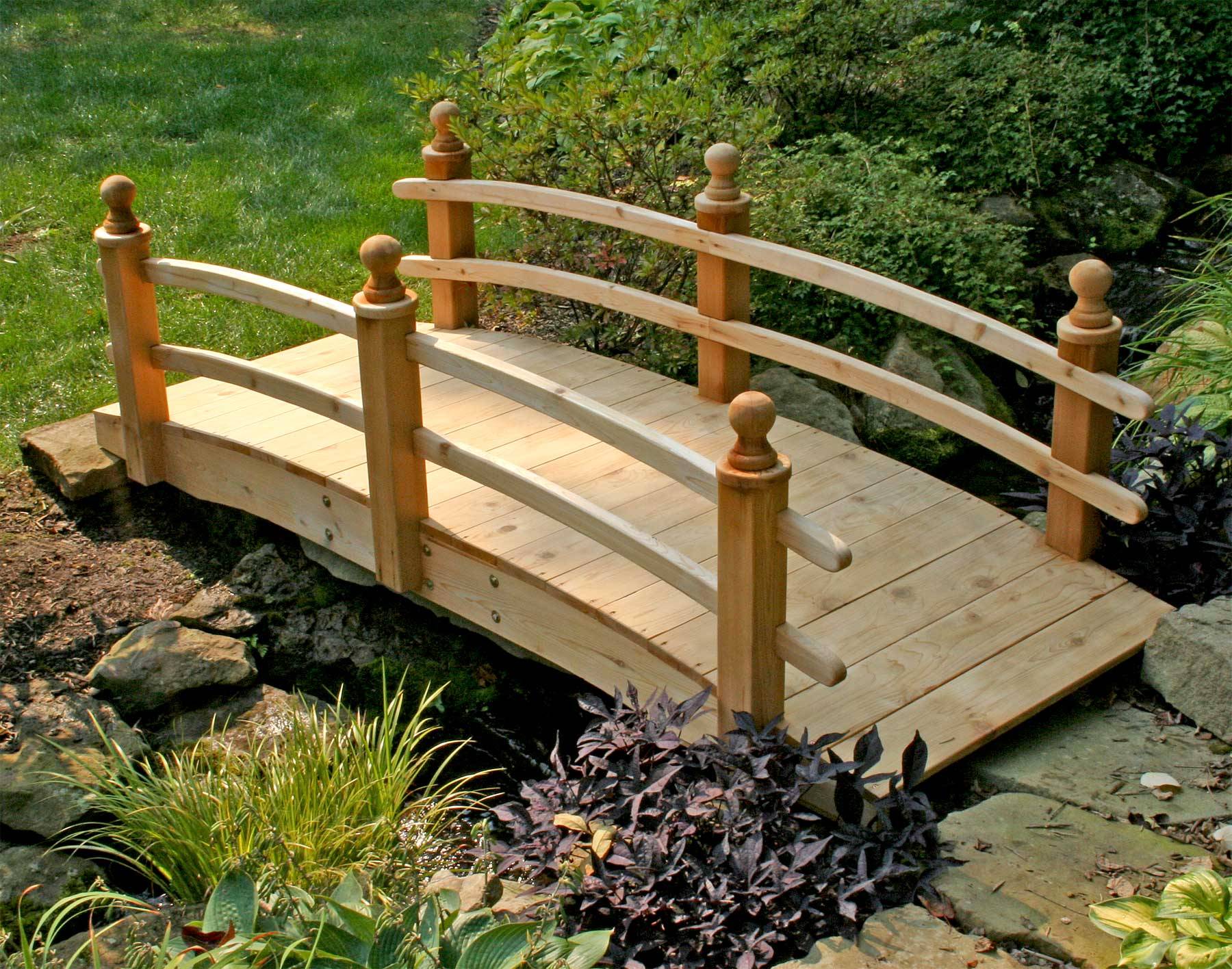 Ft Outdoor Wooden Garden Bridge