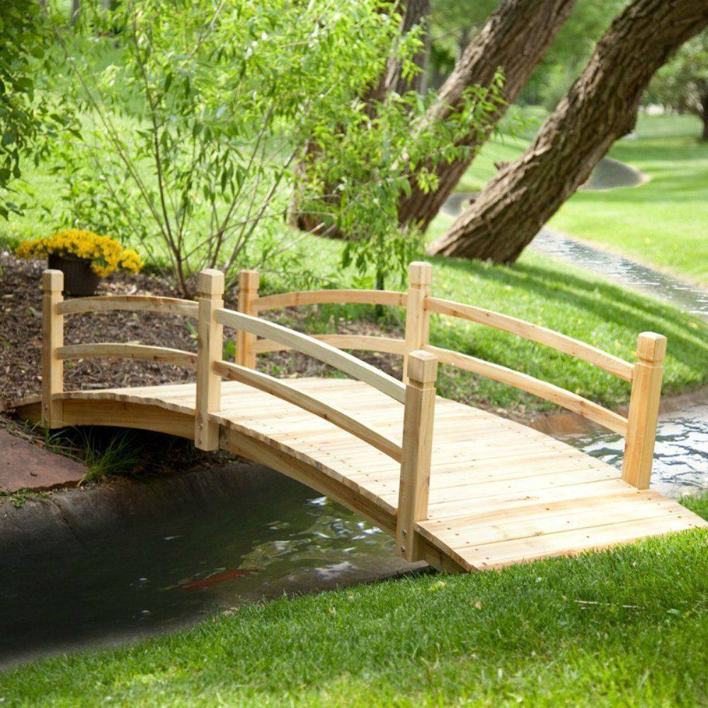 Coral Coast Harrison Ft Wood Garden Bridge Dark Stain Garden