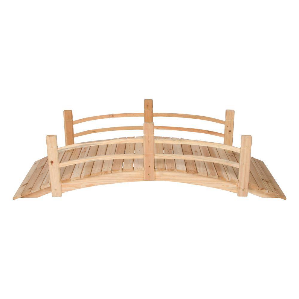 Arched Wood Garden Swan Bridge