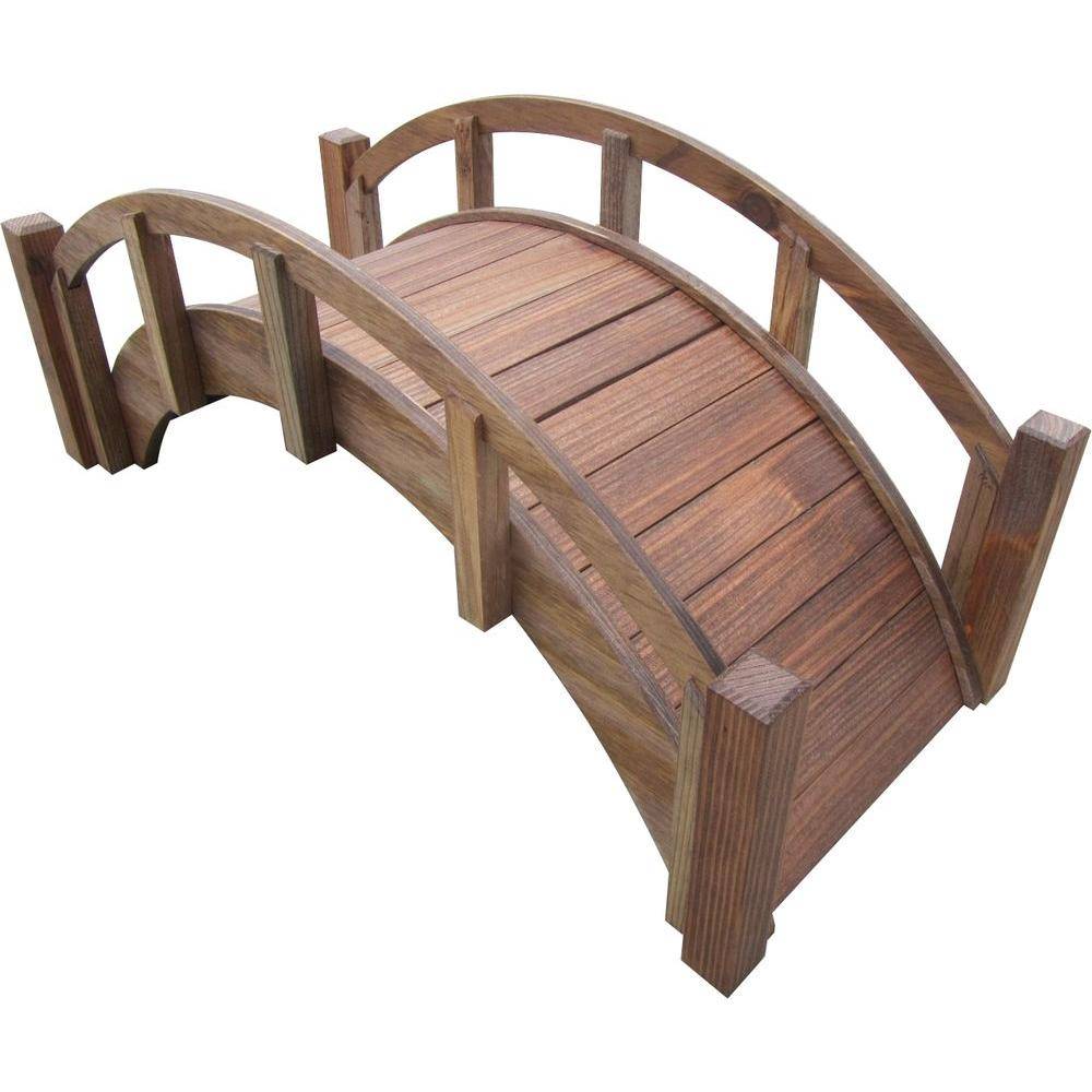Japanese Wood Garden Moon Bridge