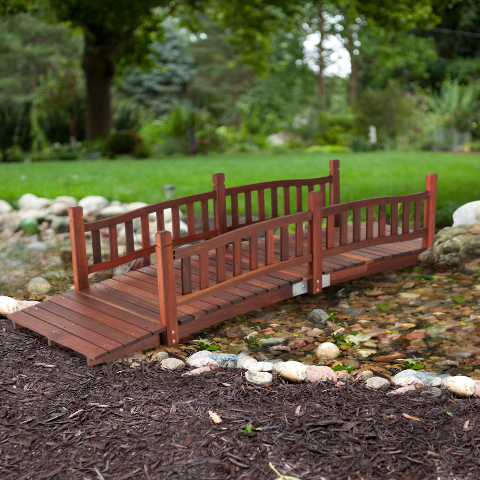 Treated Pine Amelia Single Rail Garden Bridge