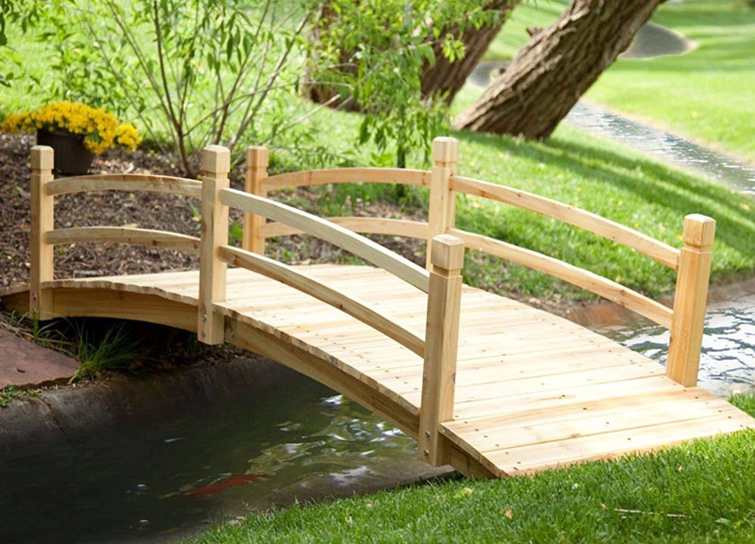 Coral Coast Harrison Ft Wood Garden Bridge Dark Stain Garden