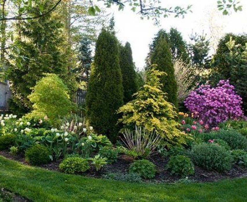 Beautiful Front Yards And Backyard Evergreen Garden Design Ideas