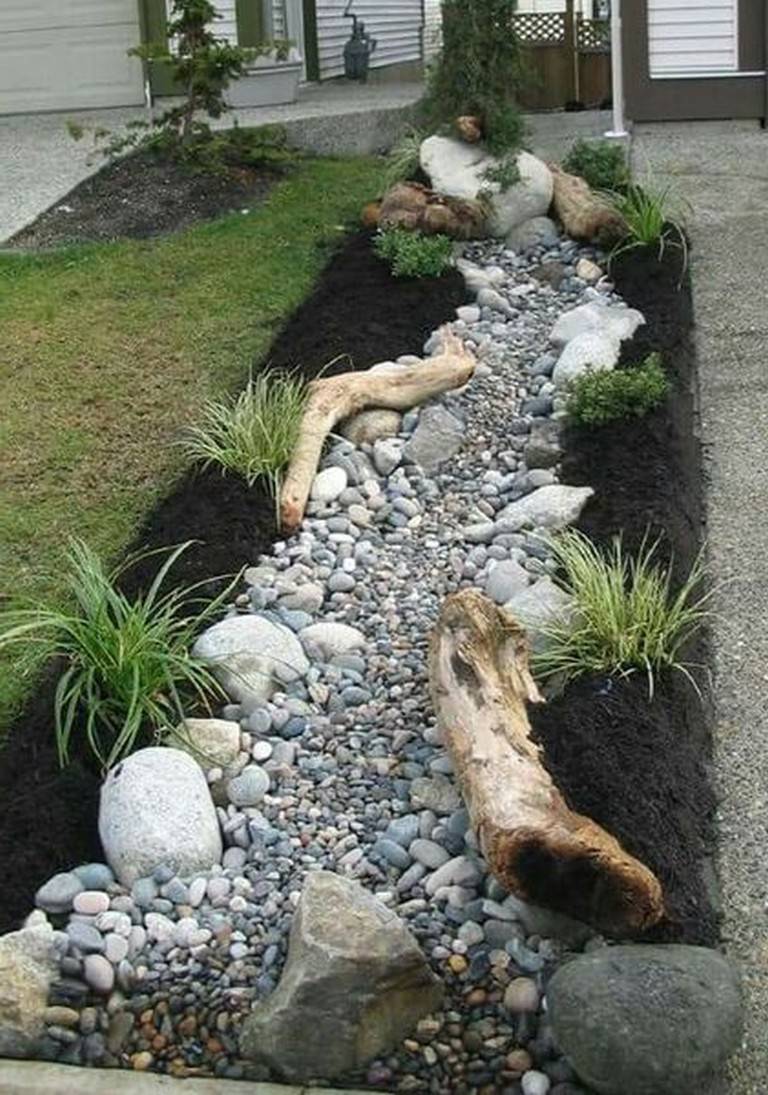 Awesome Dry River Bed Landscaping Design Ideas