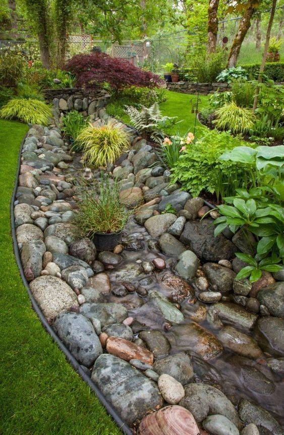 Brilliant Awesome Dry River Bed Landscaping Design Ideas