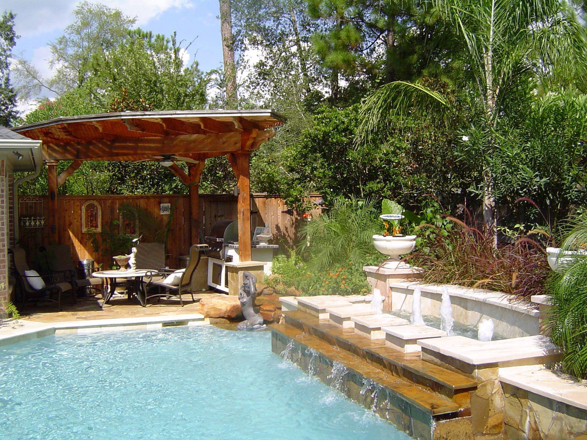 Pool Landscape Patio Outdoor Japanese Small Rock Garden Ideas Courtyard