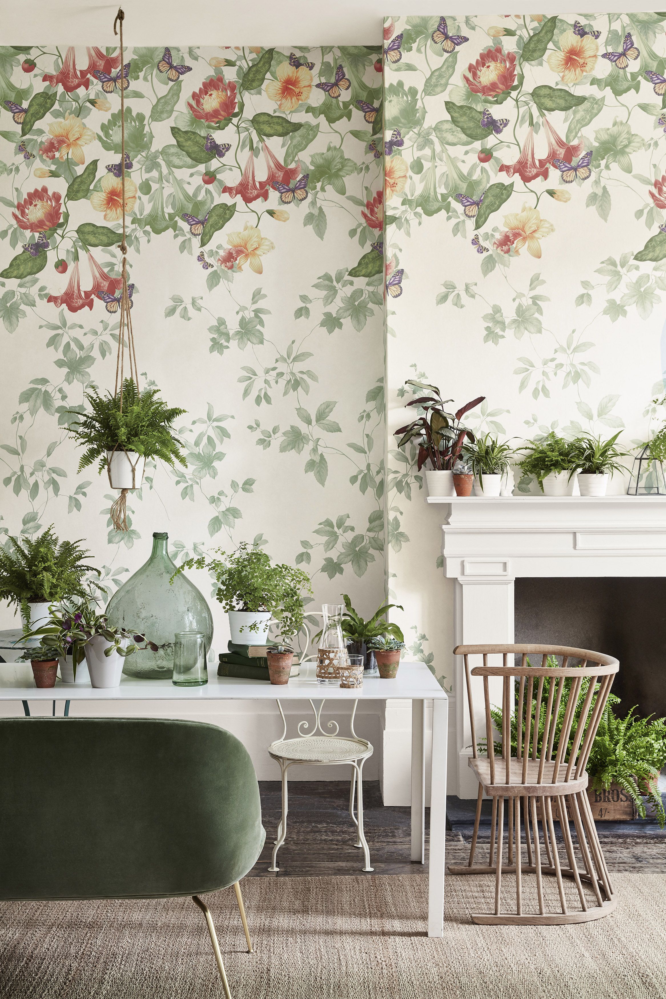 Tropical Hothouse Botanical Wallpaper