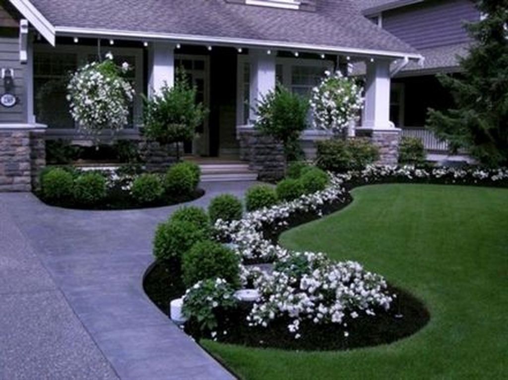 Driveway Small Yard Patio Front House Landscaping Ideas Brick