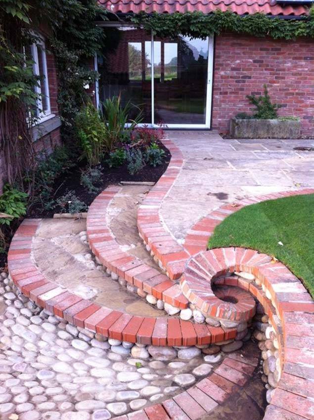 Curved Reclaimed Brick Planters