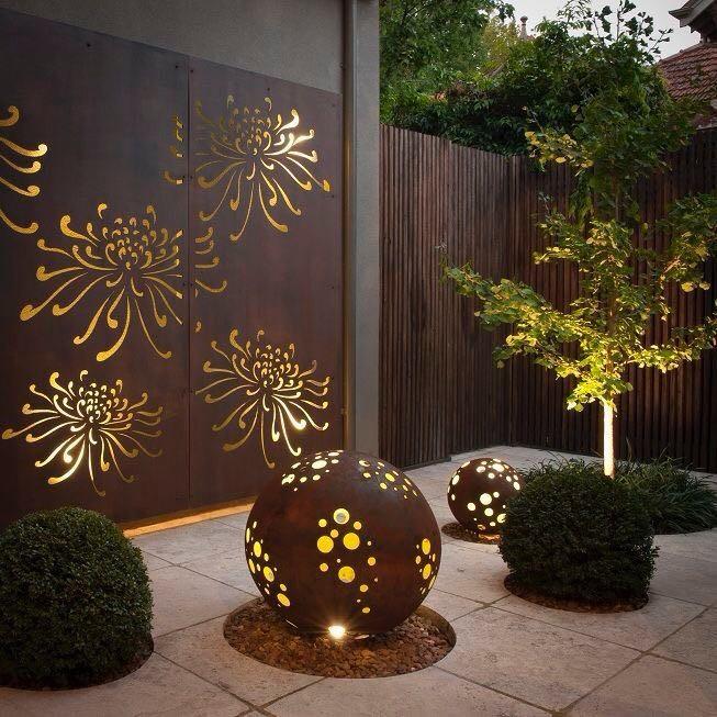 Corten Steel Garden Screens Contemporary Landscape Perth