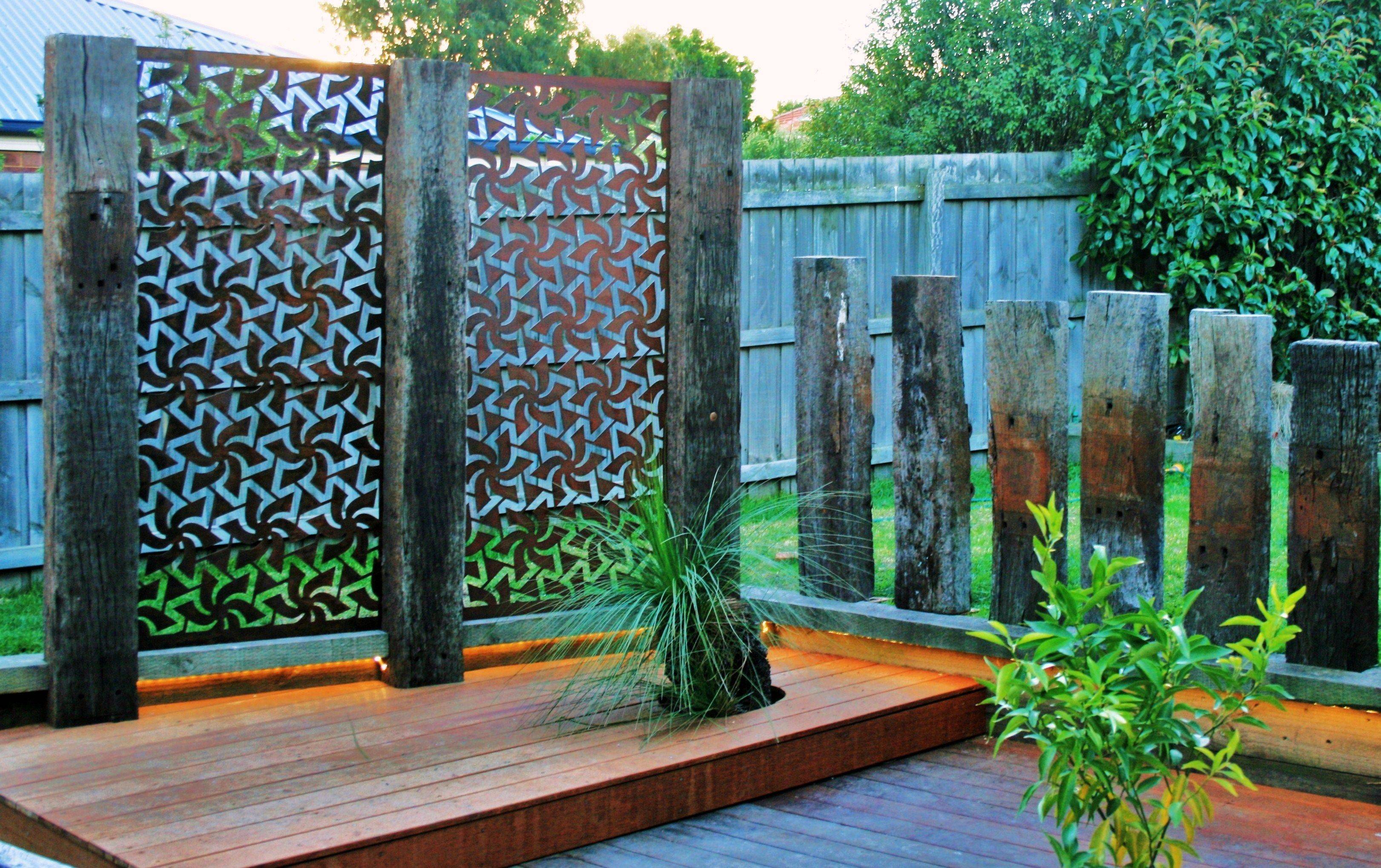 Metal Privacy Screen Decorative Panel Outdoor Garden Fence Art