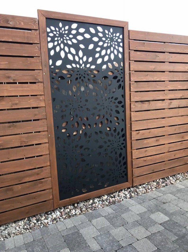 Square Metal Privacy Screen Decorative Panel Garden Fence