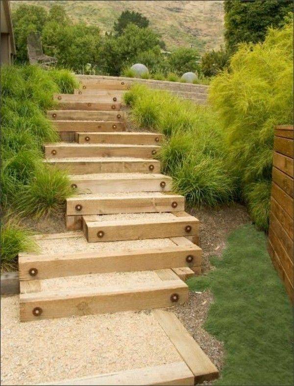 Amazing Unique Outdoor Wooden Stairs Ideas