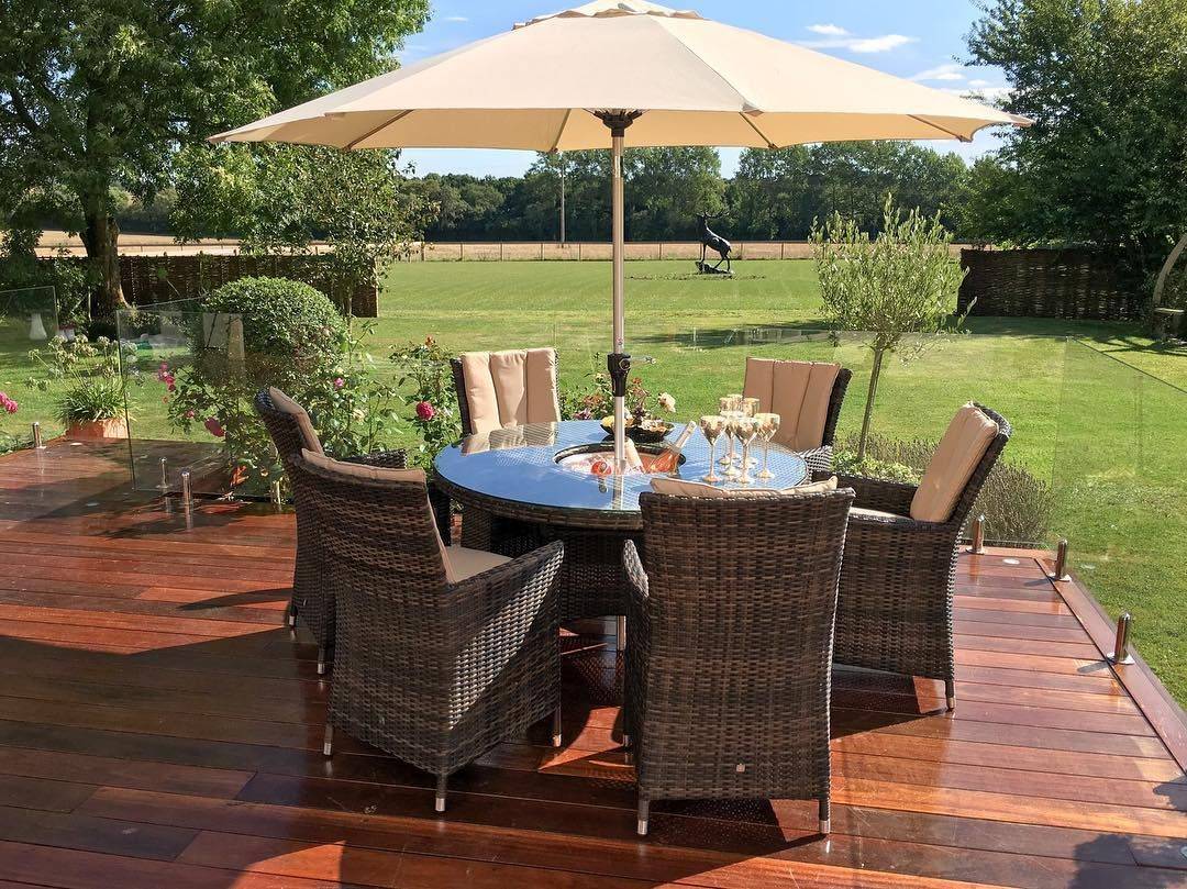 Maze Rattan Garden Furniture Kingston Grey Corner Dining Set Rattan