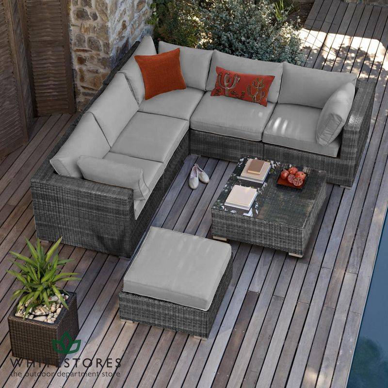 Maze Rattan Tuscany Lyon Cube Sofa Dining Set Internet Gardener