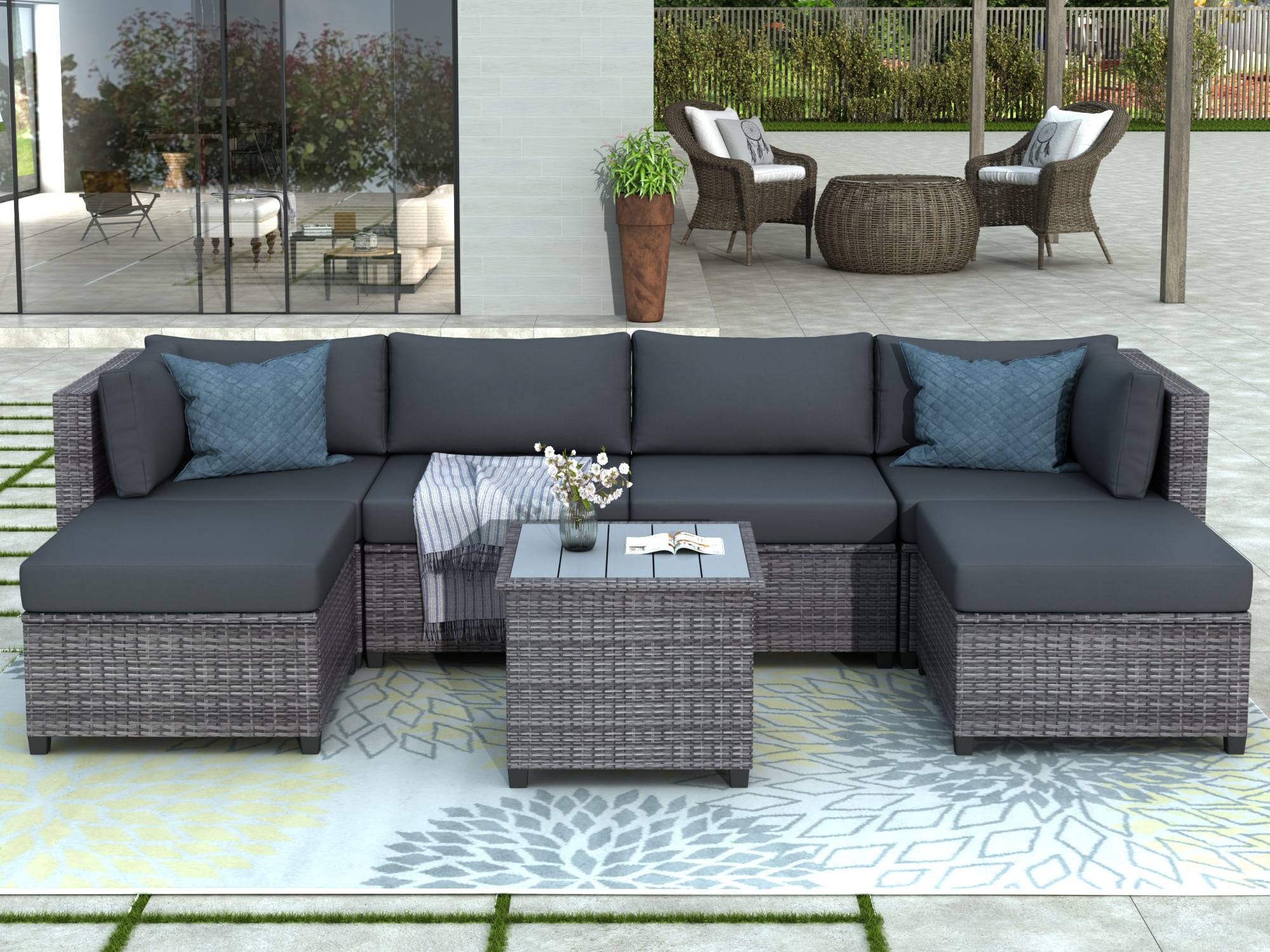 Grey Resin Wicker Patio Furniture Fence Ideas Site