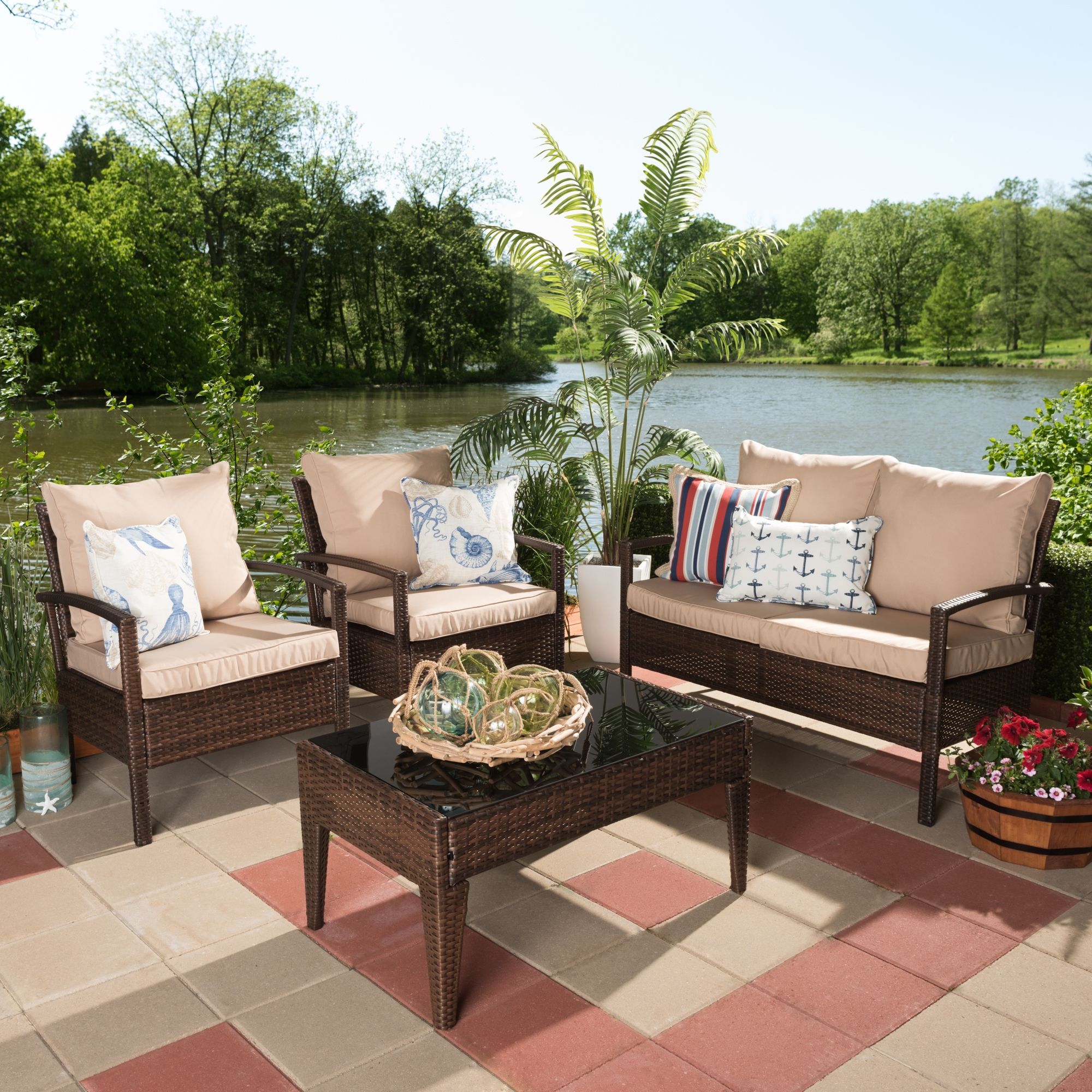 Patio Rattan Outdoor Furniture Set