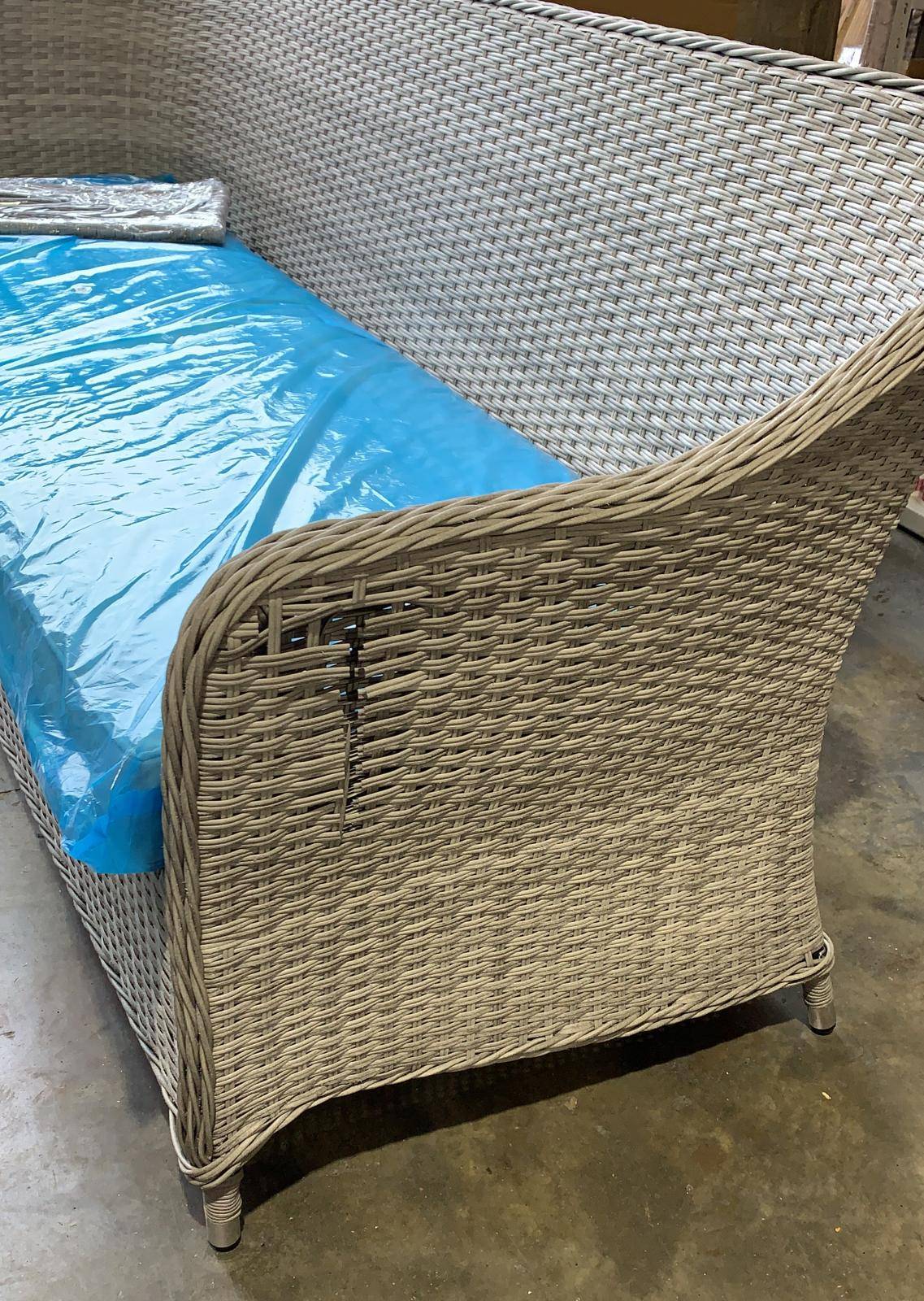 Kingfisher Fsrset Rattan Effect Garden Patio Set Black
