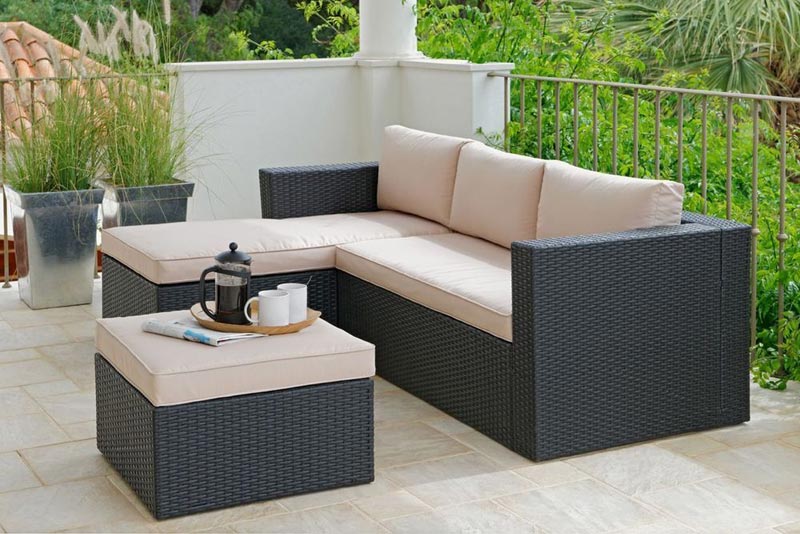 Sol Outdoor Montoya Seater Rattan Corner Sofa Set