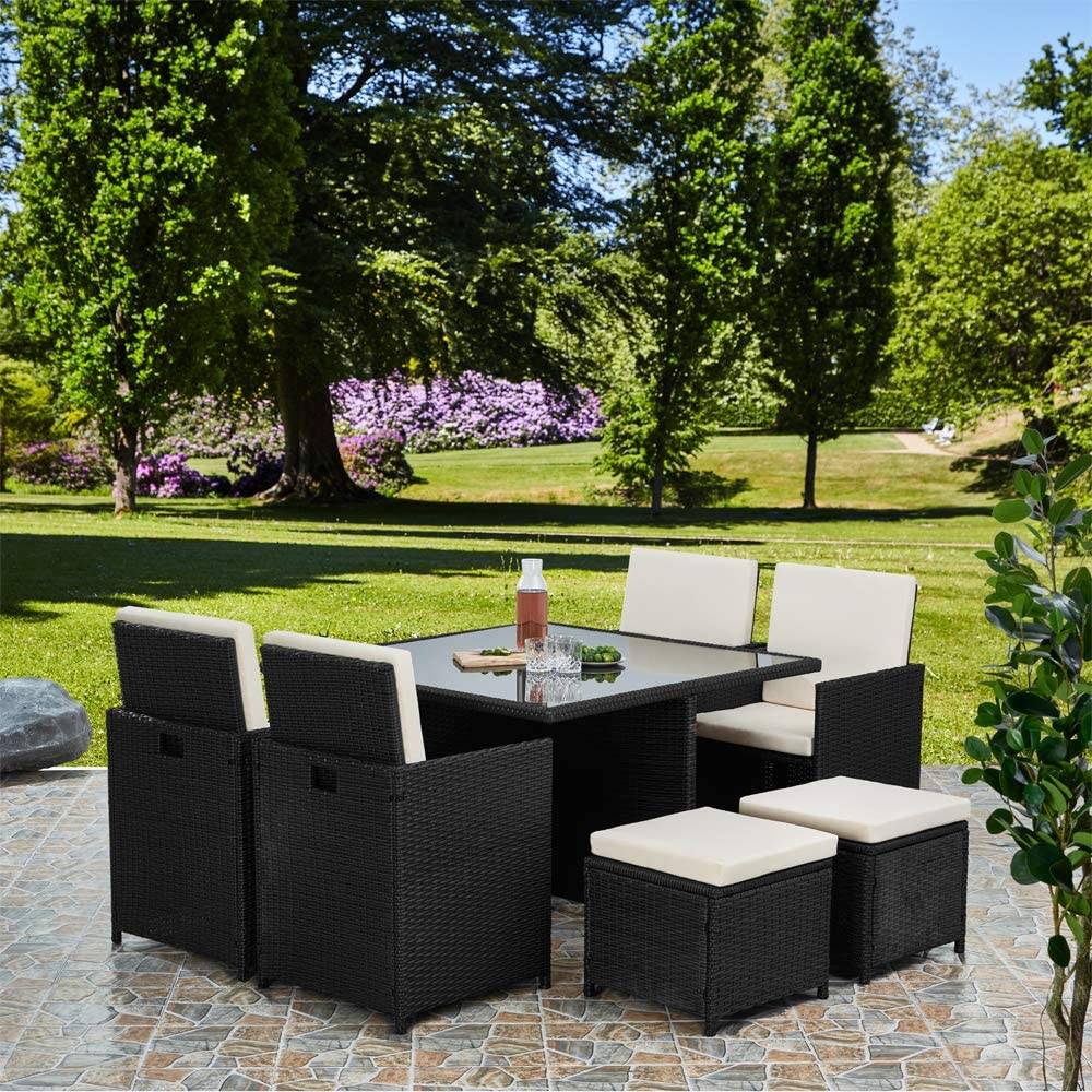Piece Black Resin Wicker Patio Chair