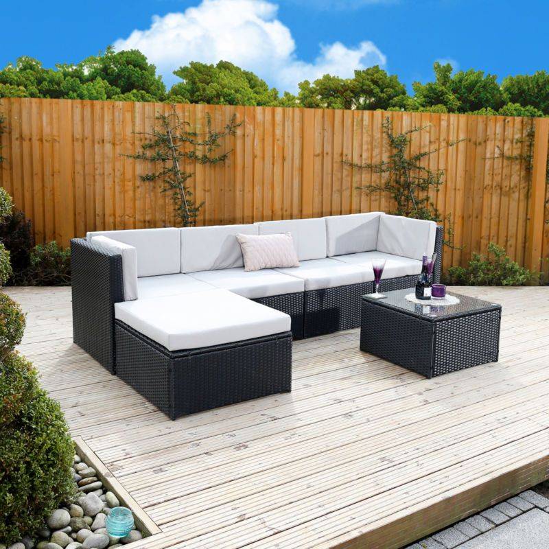 Cushions Poly Rattan Black