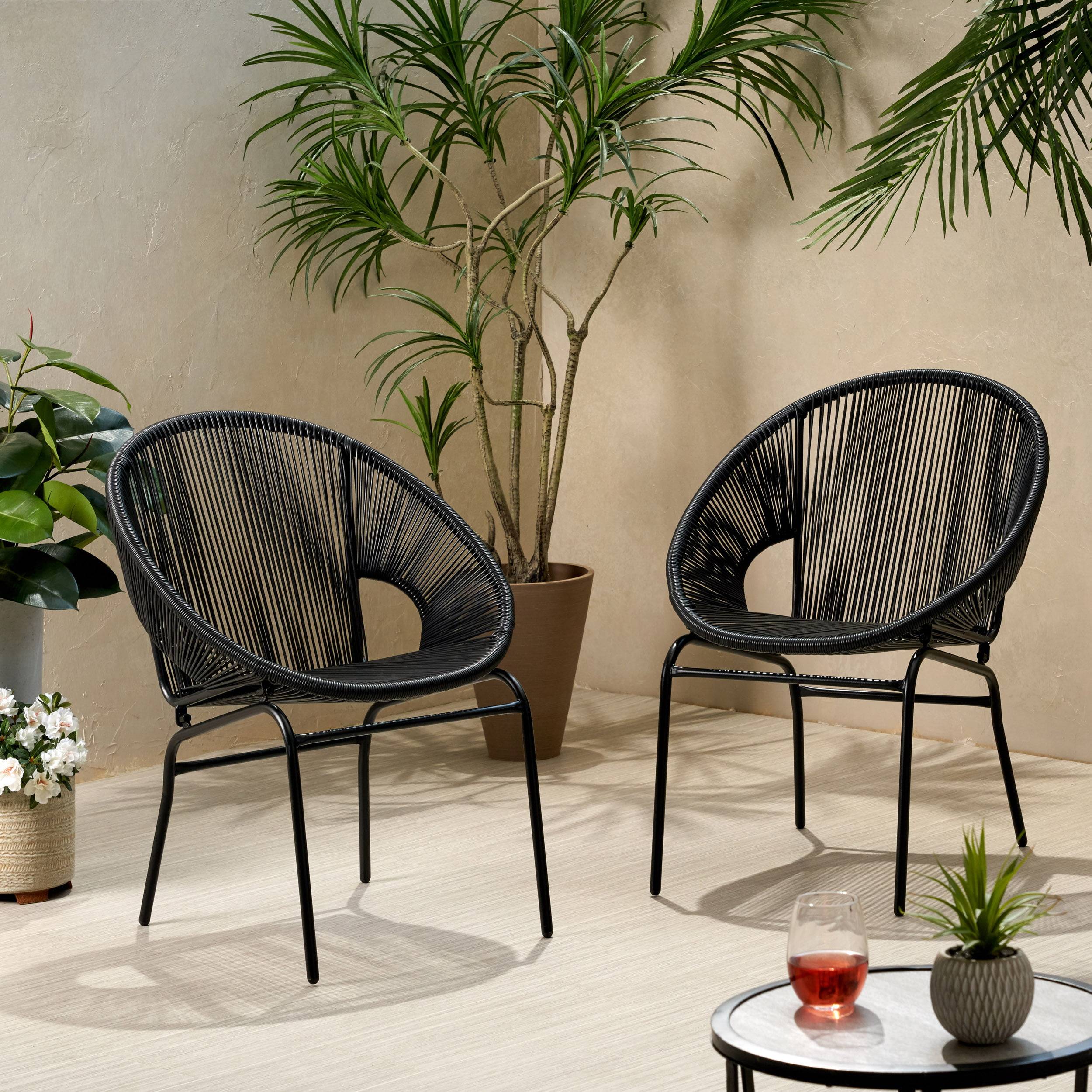 Pcs Black Rattan Wicker Furniture Set Sectional Seat Cushioned Garden