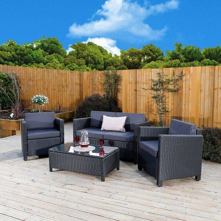 Raygar Deluxe Piece Seater Rattan Cube Dining Table Garden