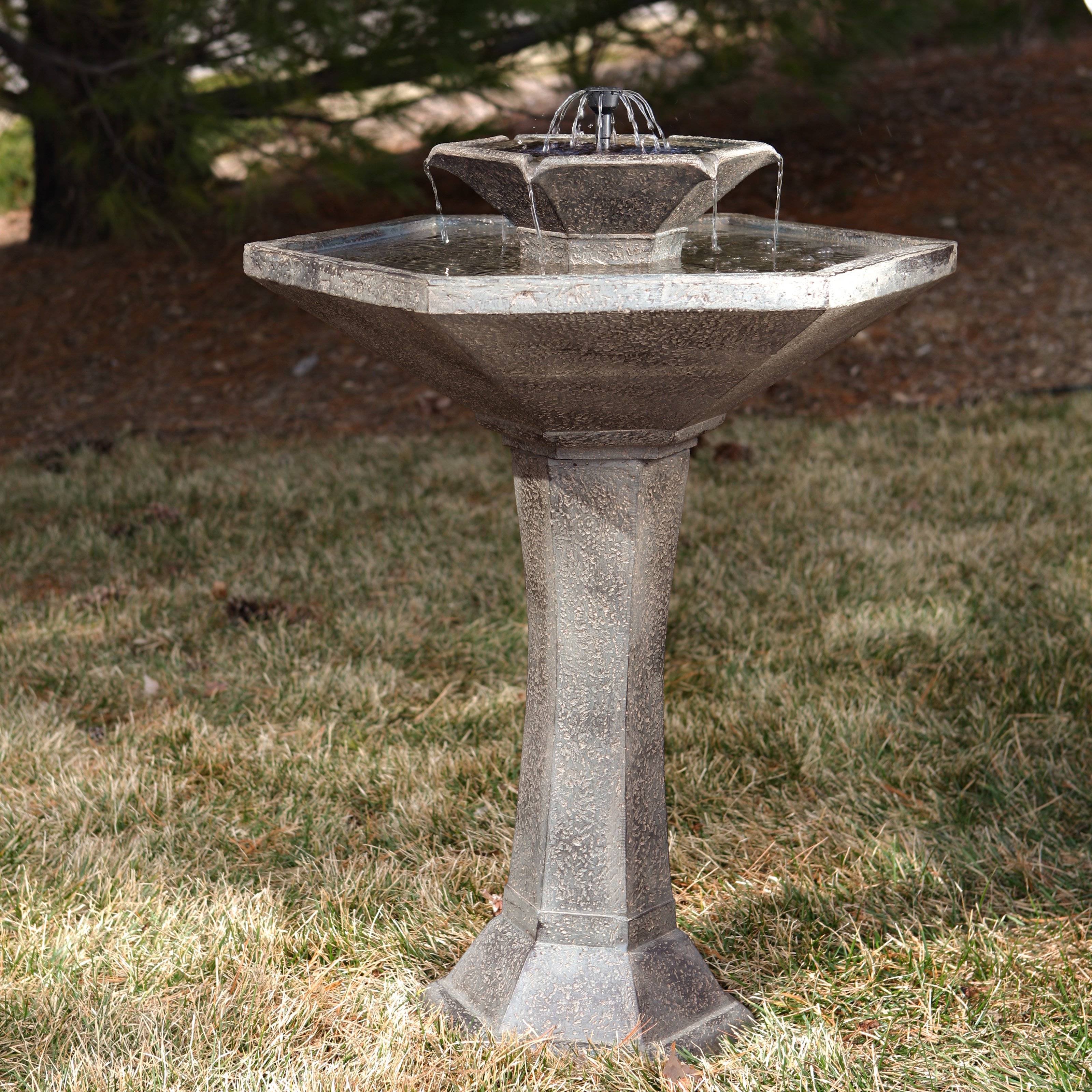Angels Resin Outdoor Bird Bath Fountain