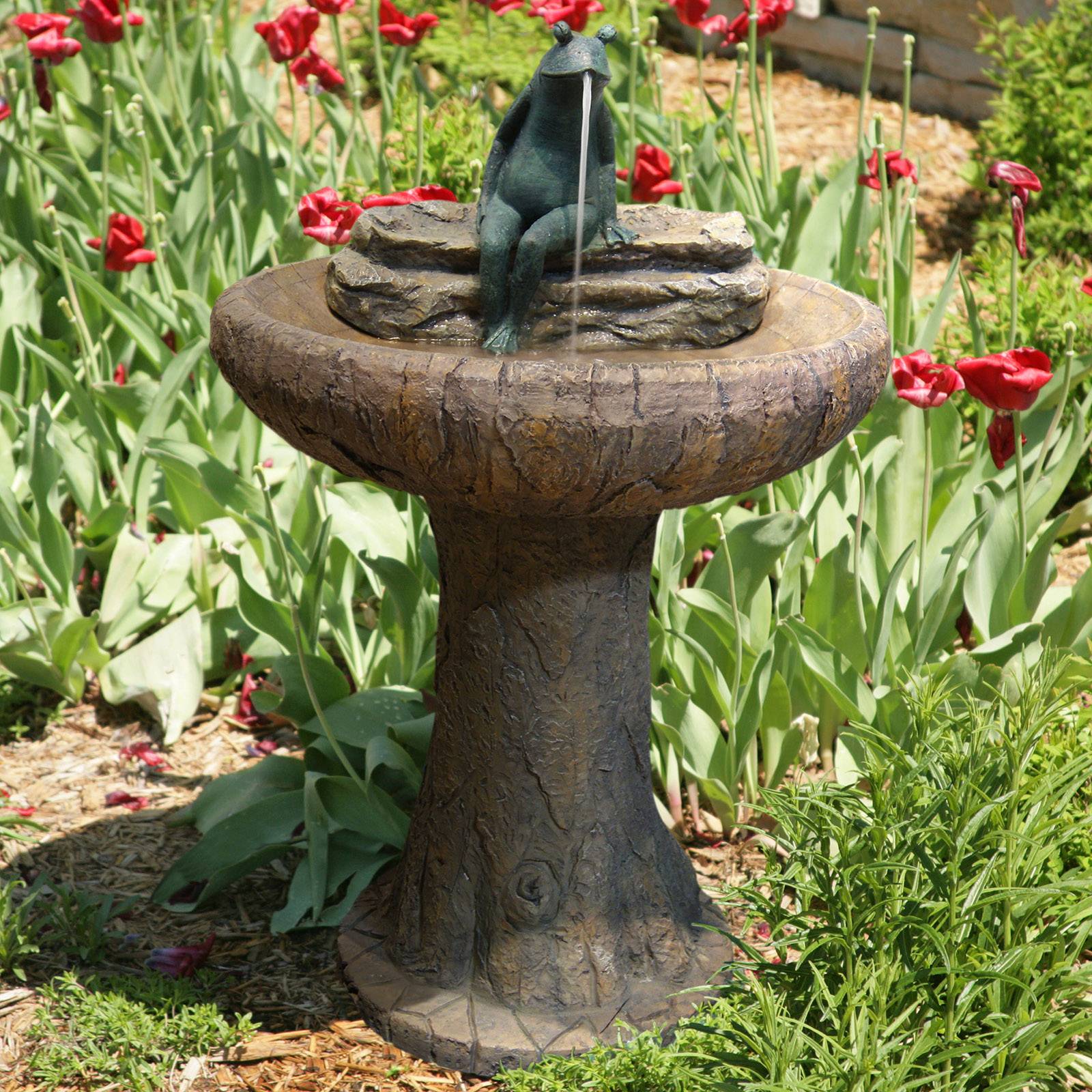 Bird Bath Fountain Outdoor Backyard Patio Stylish Decor Garden Strong