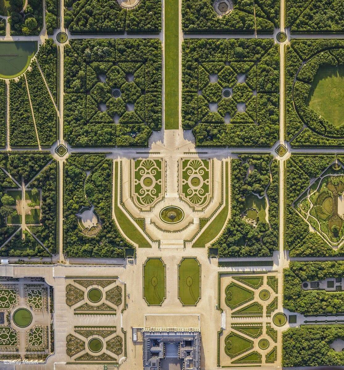 Map Antique Palace Plan De Fer Versailles Park Gardens