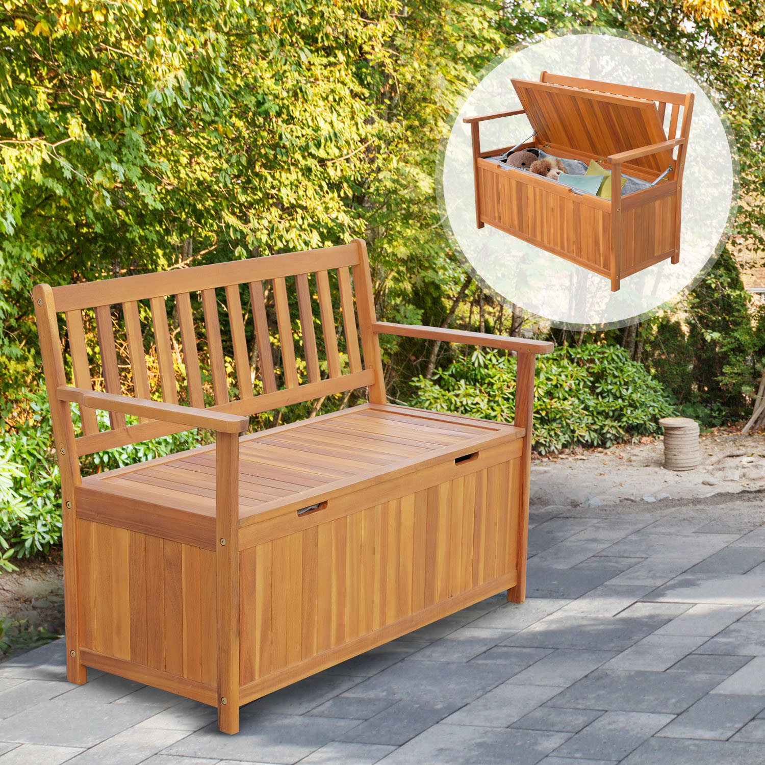 Outdoor Garden Patio Rustic Entryway Storage Bench