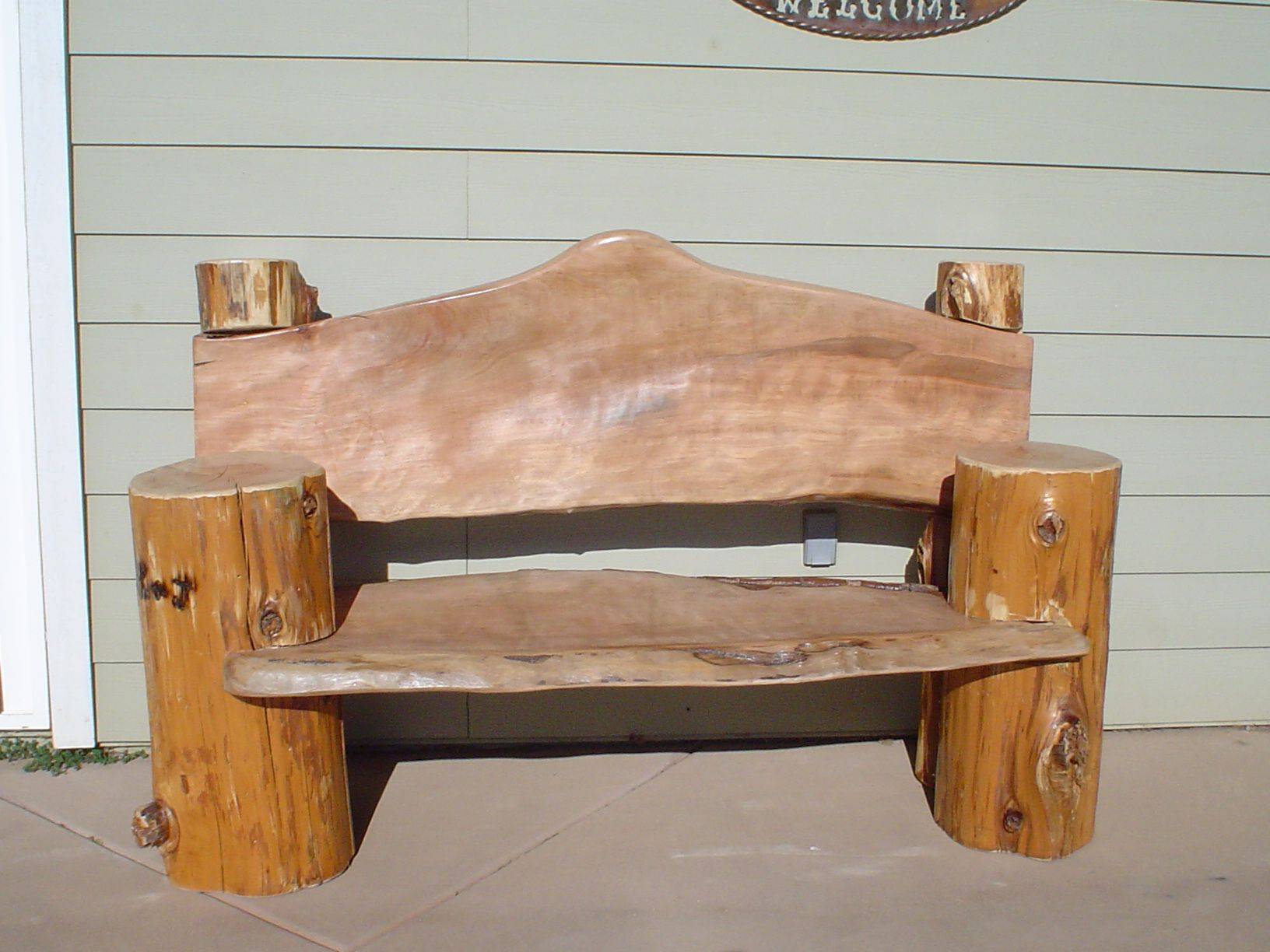 Foot Rustic Log Adirondack Style Patio Bench Rustic Porch