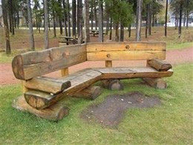 Custom Steel Cabinlog Bench Outdoor Decor