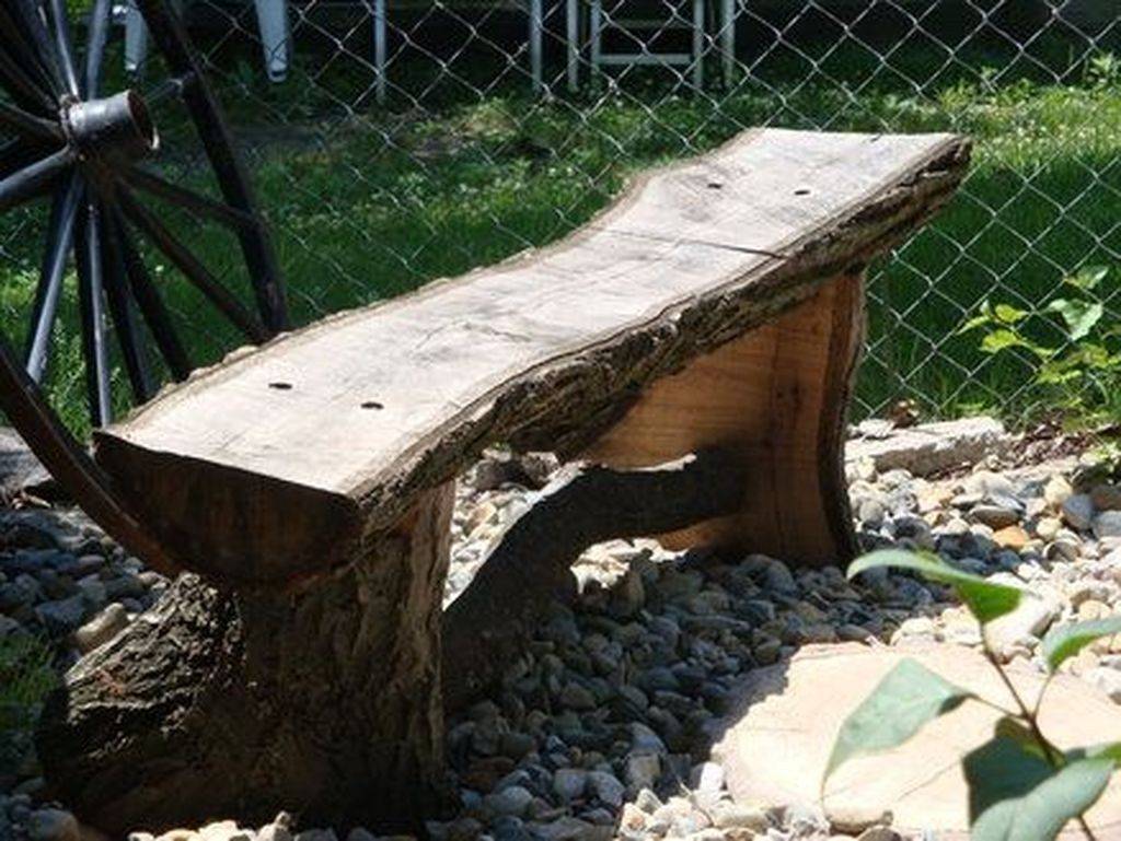 Log Bench Outdoor Decor