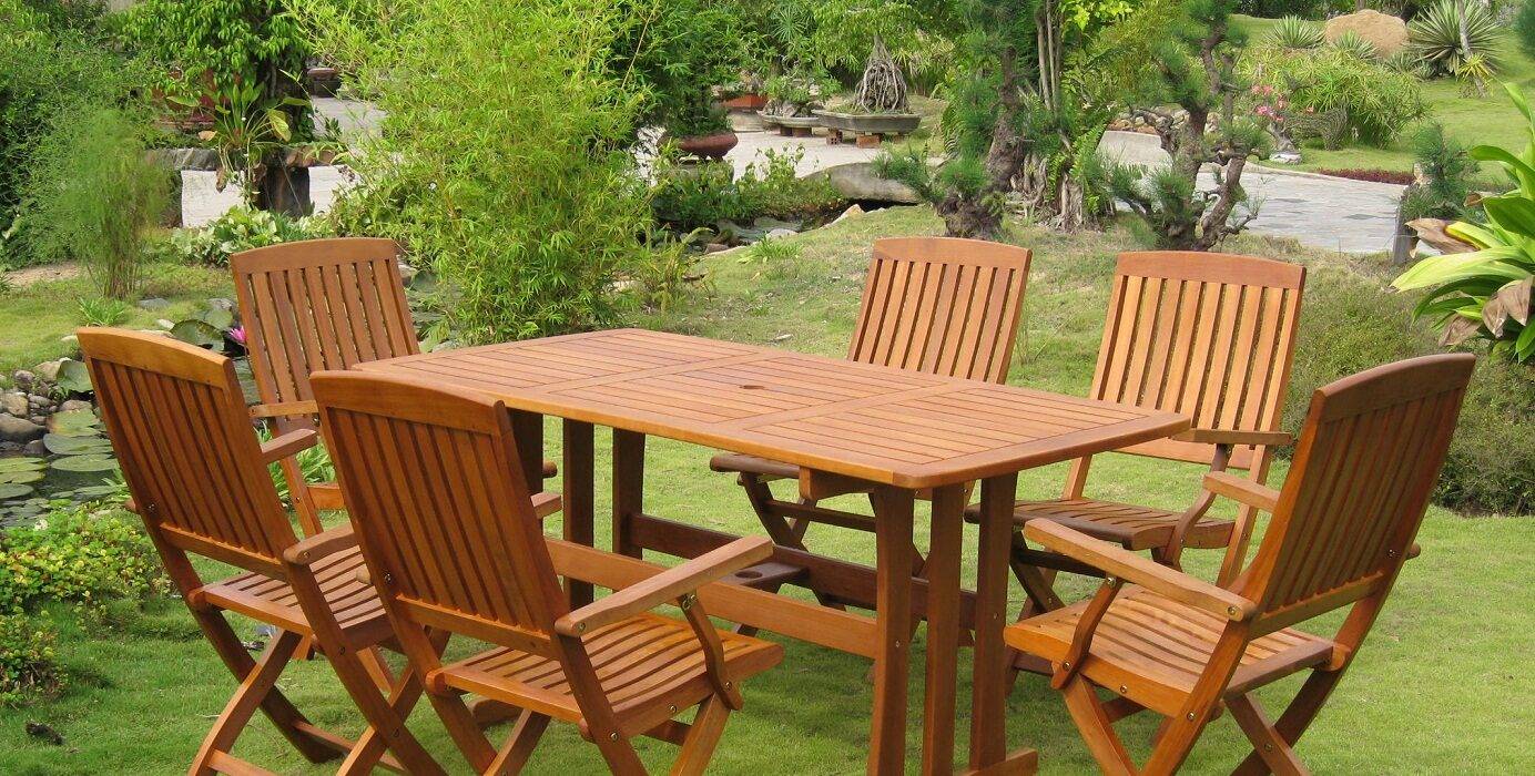 Chairs Dining Set Wooden Garden Table