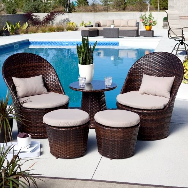 Deuba Poly Rattan Garden Furniture Set Outdoor Patio Balcony Set Colour