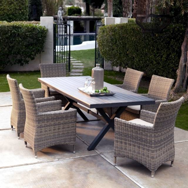 Garden Sofa Set Pieces Poly Rattan Brown