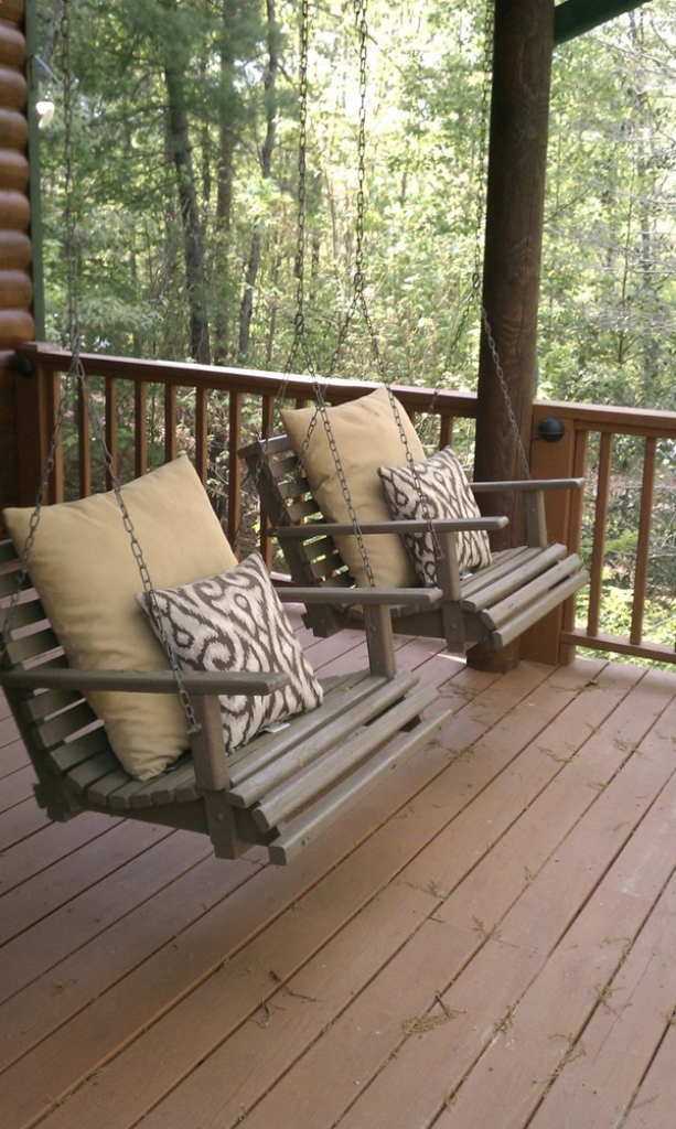 Unique Hanging Swing Outdoor Garden Furniture Decor White Frame