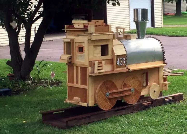 Wooden Train Garden Planter