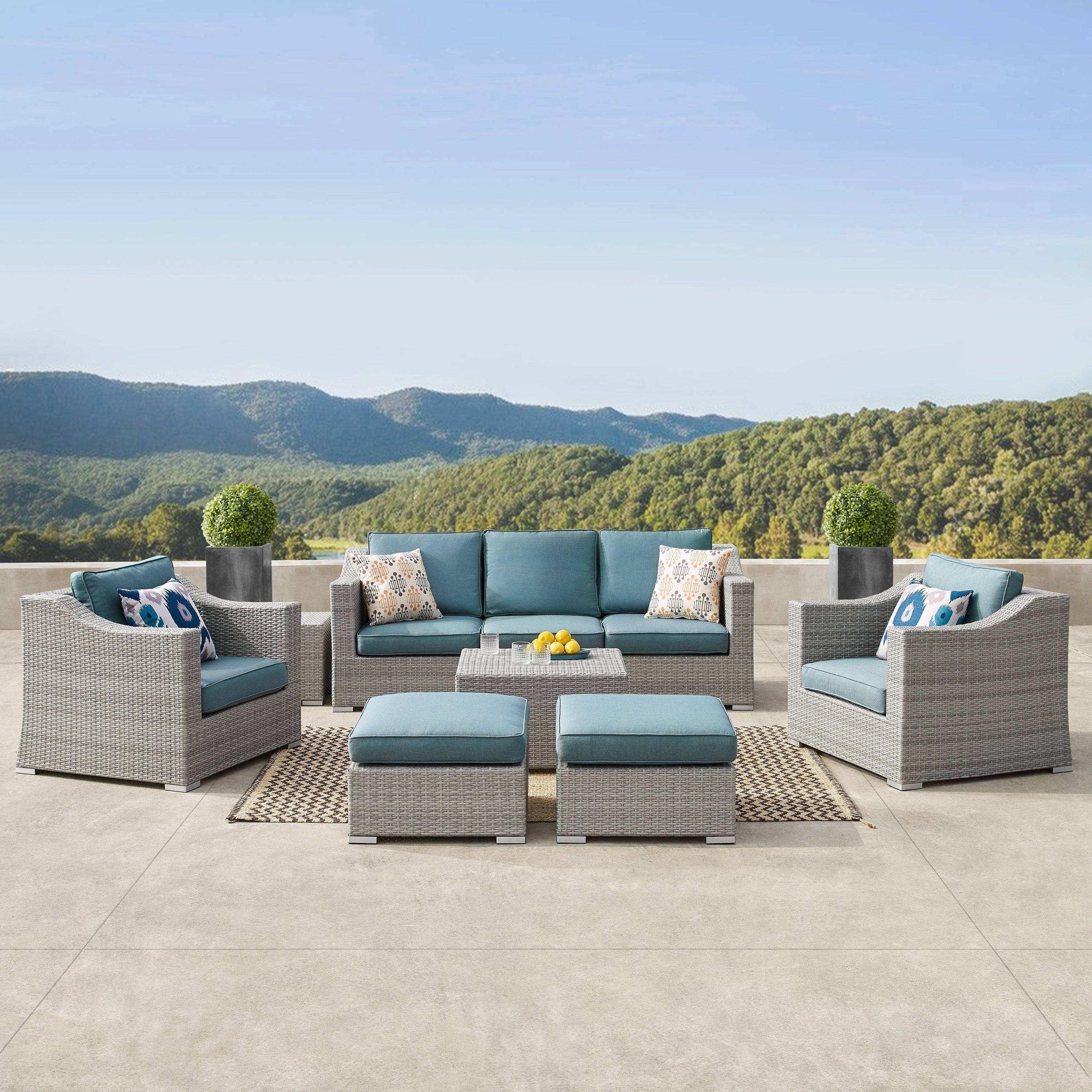 Grey Outdoor Wicker Furniture Set