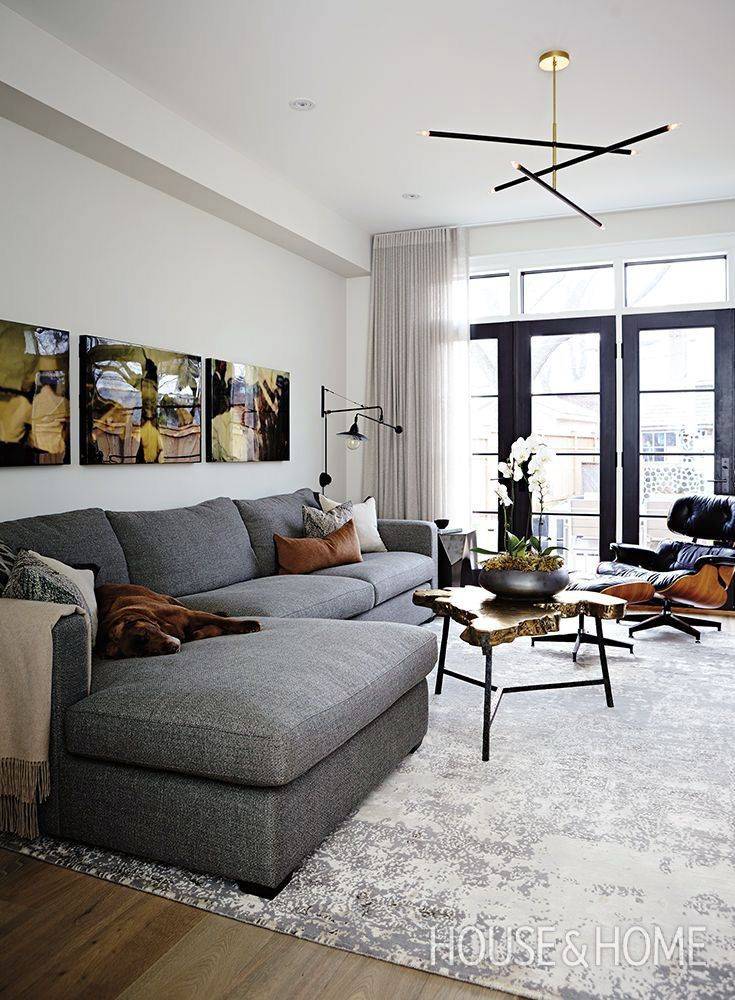 Dark Grey Minimalist Style Sofa