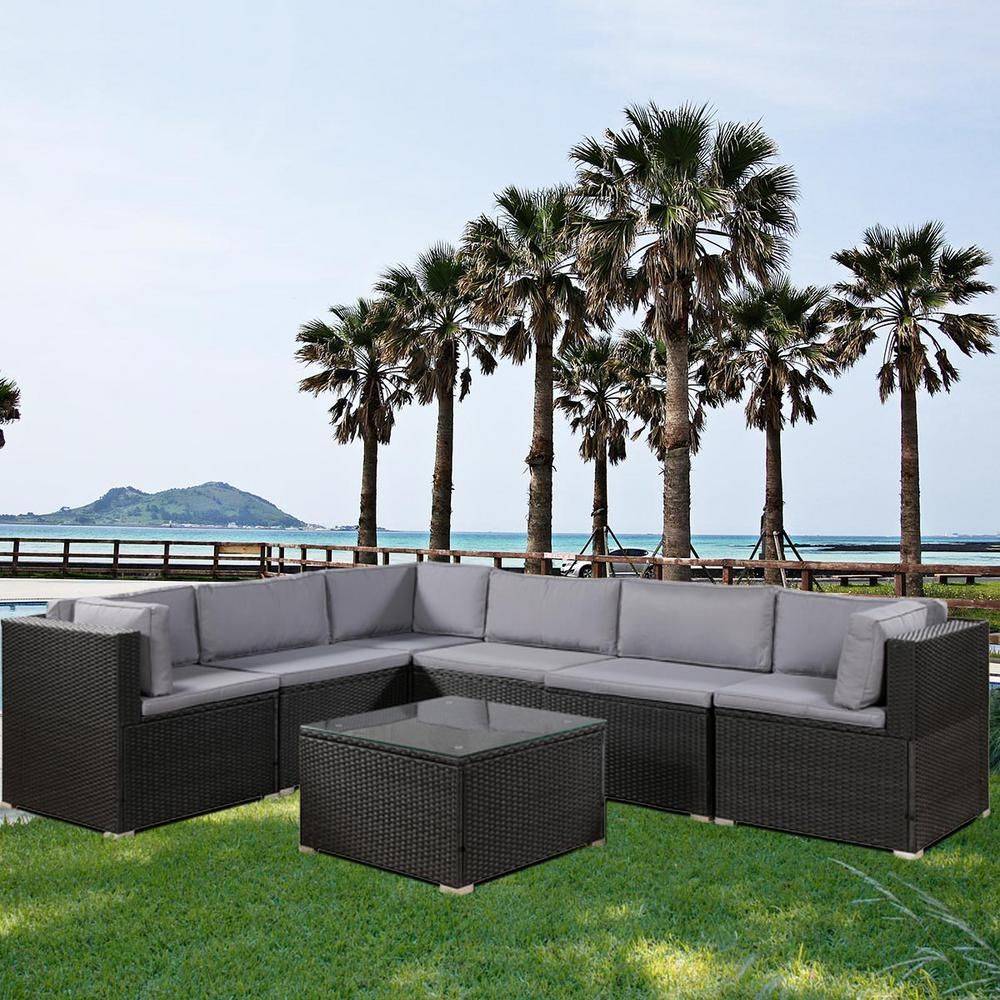Grey Wicker Outdoor Furniture Decor Ideas