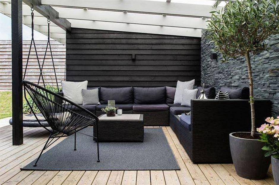 Noble House Cambridge Grey Piece Acacia Wood Patio Conversation